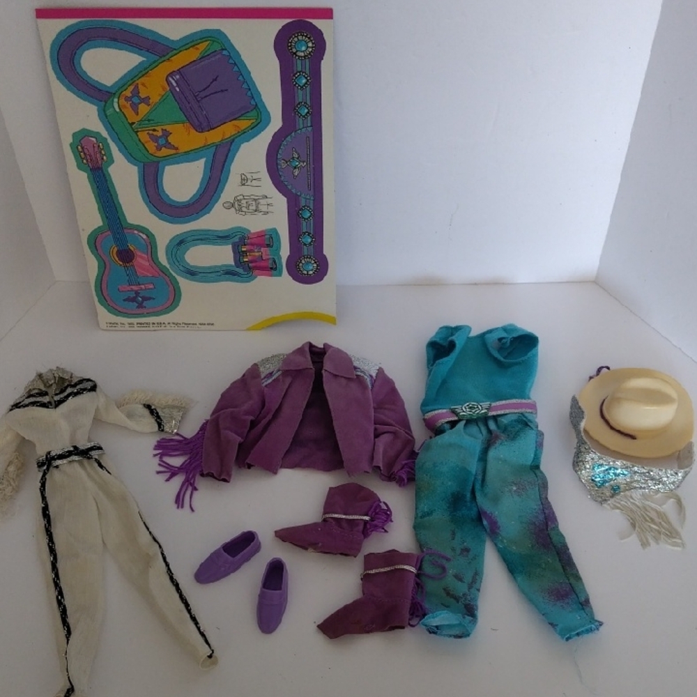 1989 Western Outfit Set For Ken, Includes A Western Jumpsuit For Barbie